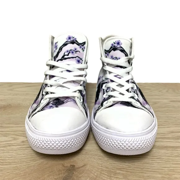 RAAD High Top Sneakers Purple‎ Samurai Japanese Cherry Blossom Men 6.5/Women 8