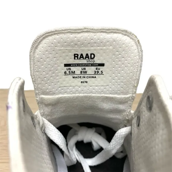 RAAD High Top Sneakers Purple‎ Samurai Japanese Cherry Blossom Men 6.5/Women 8