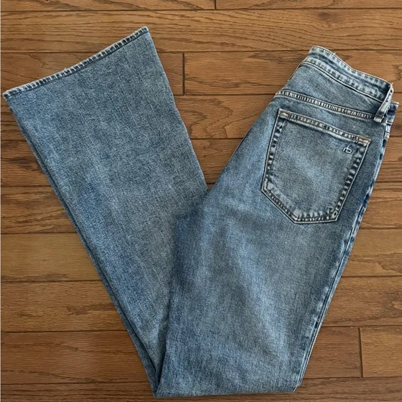 Rag &amp; Bone Women's Size 26 Denim Blue High Rise Kick Flare Jeans