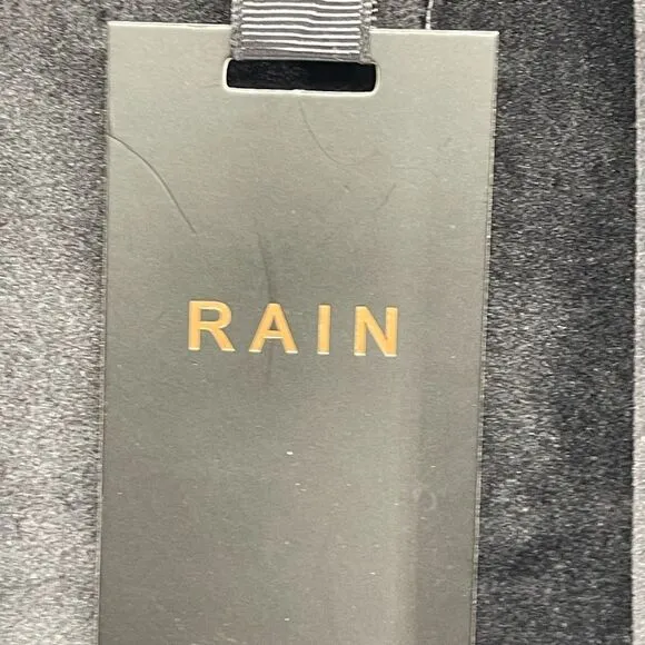 RAIN Women’s Grey Black Faux Suede Waterfall Drape Open Front Jacket Size Small