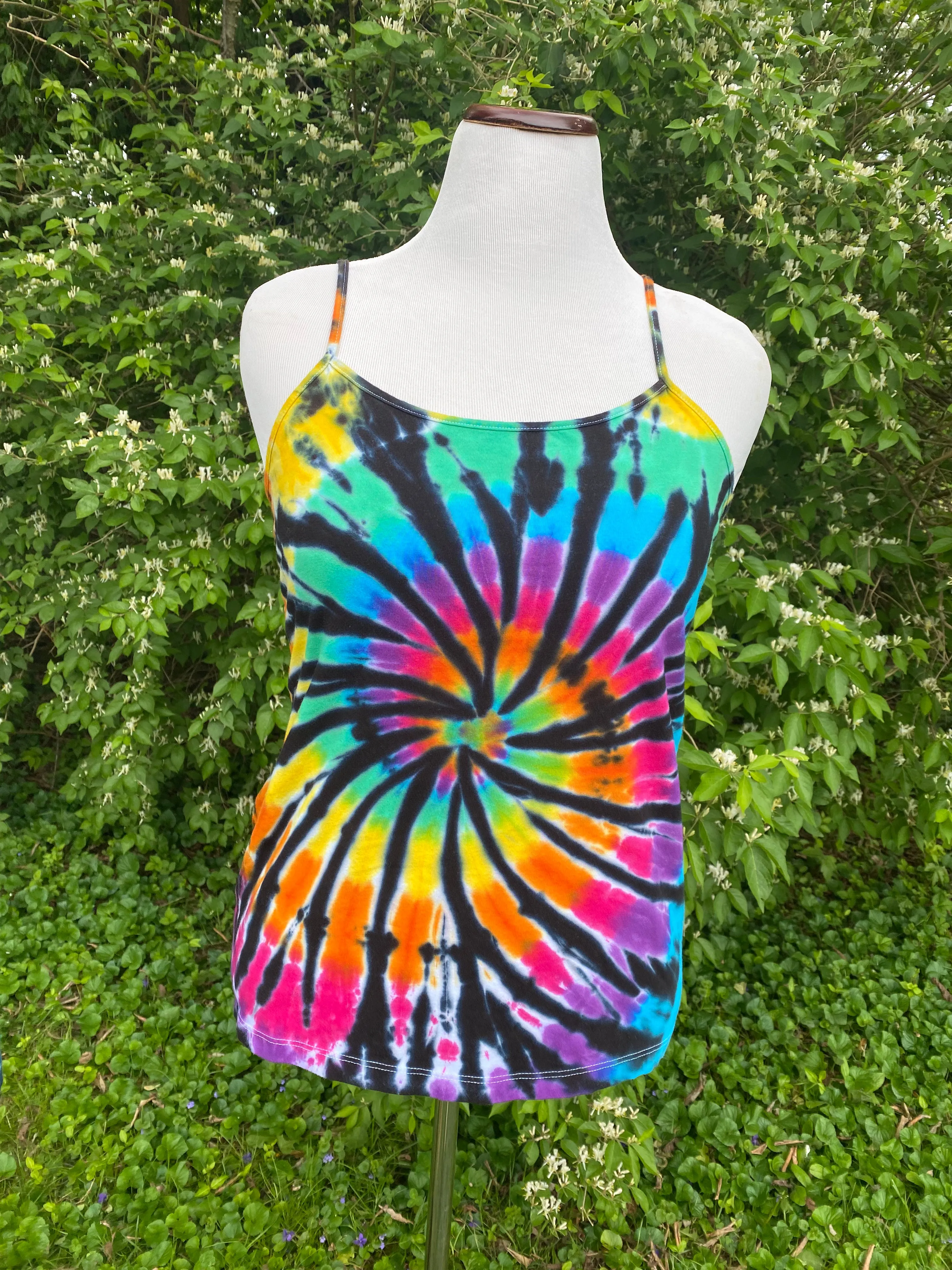 Rainbow Spiral Tie Dyed Camisole Tank Top - Sizes XS - 2X