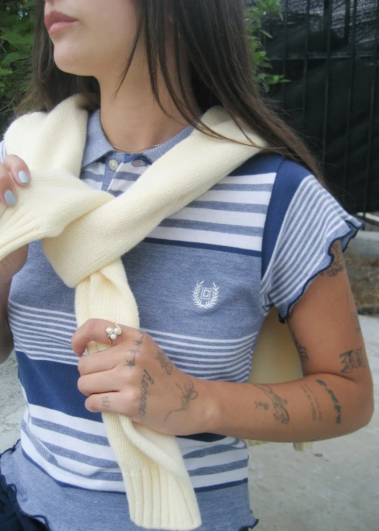 RCYCLD Lettuce Edge Polo Baby Tee