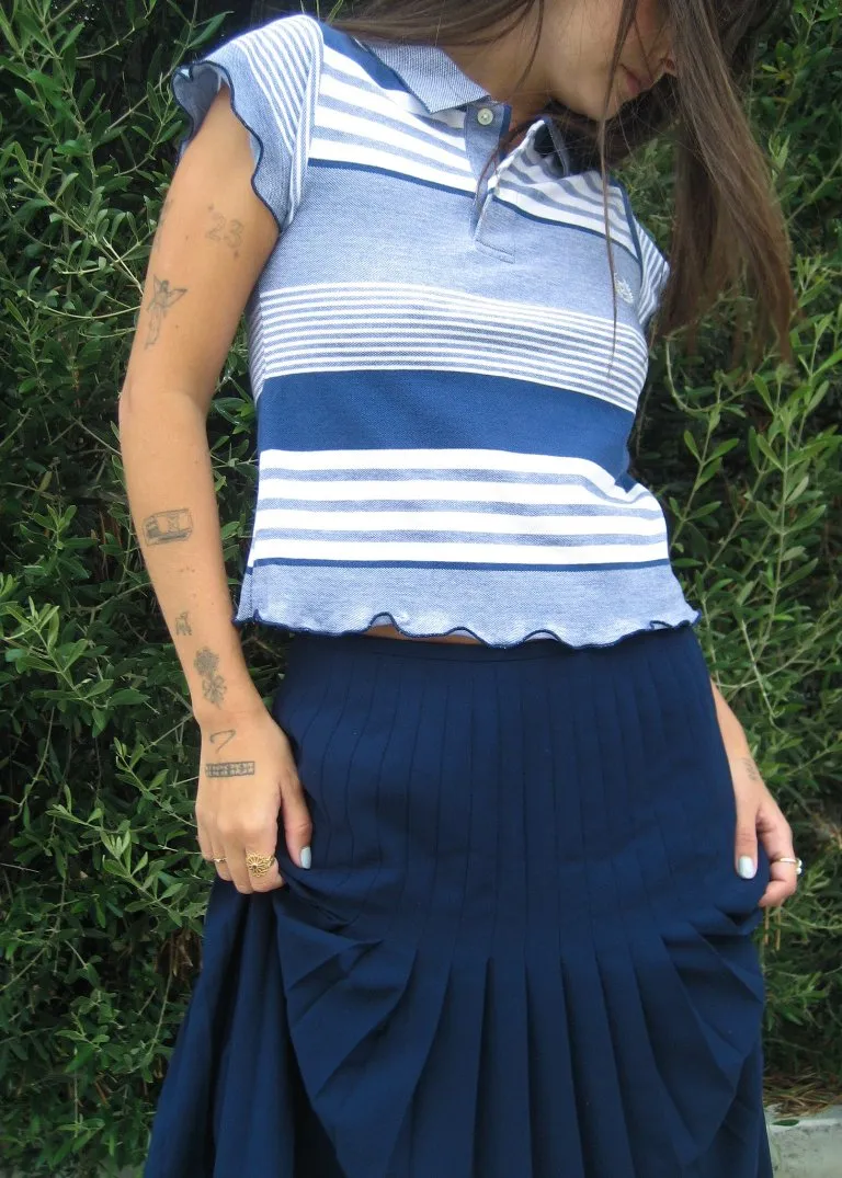 RCYCLD Lettuce Edge Polo Baby Tee