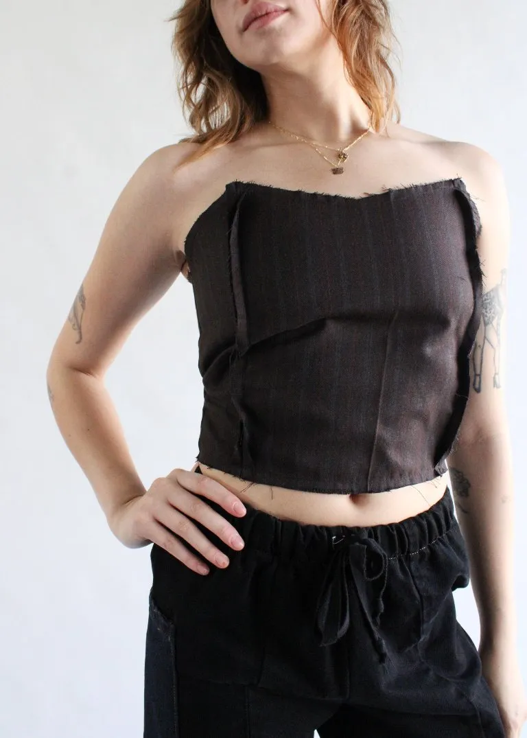 RCYCLD Pinstripe Bustier Top