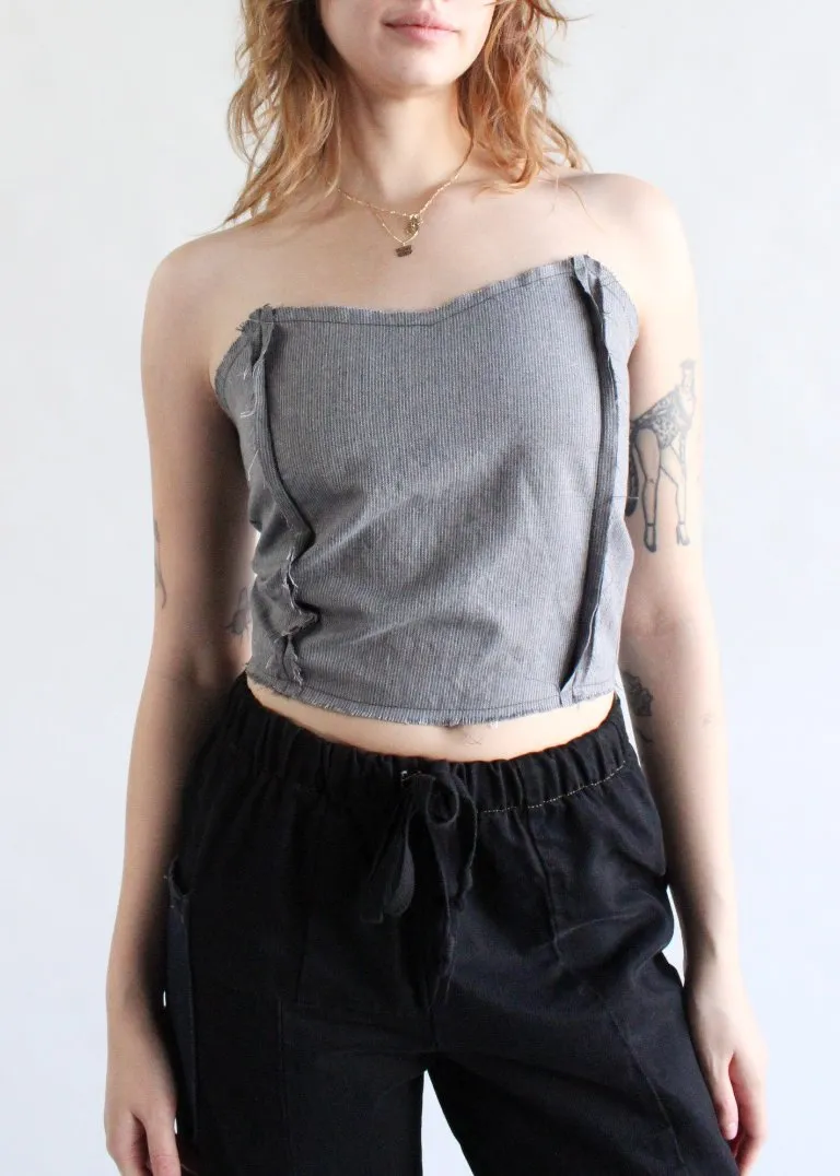 RCYCLD Pinstripe Bustier Top