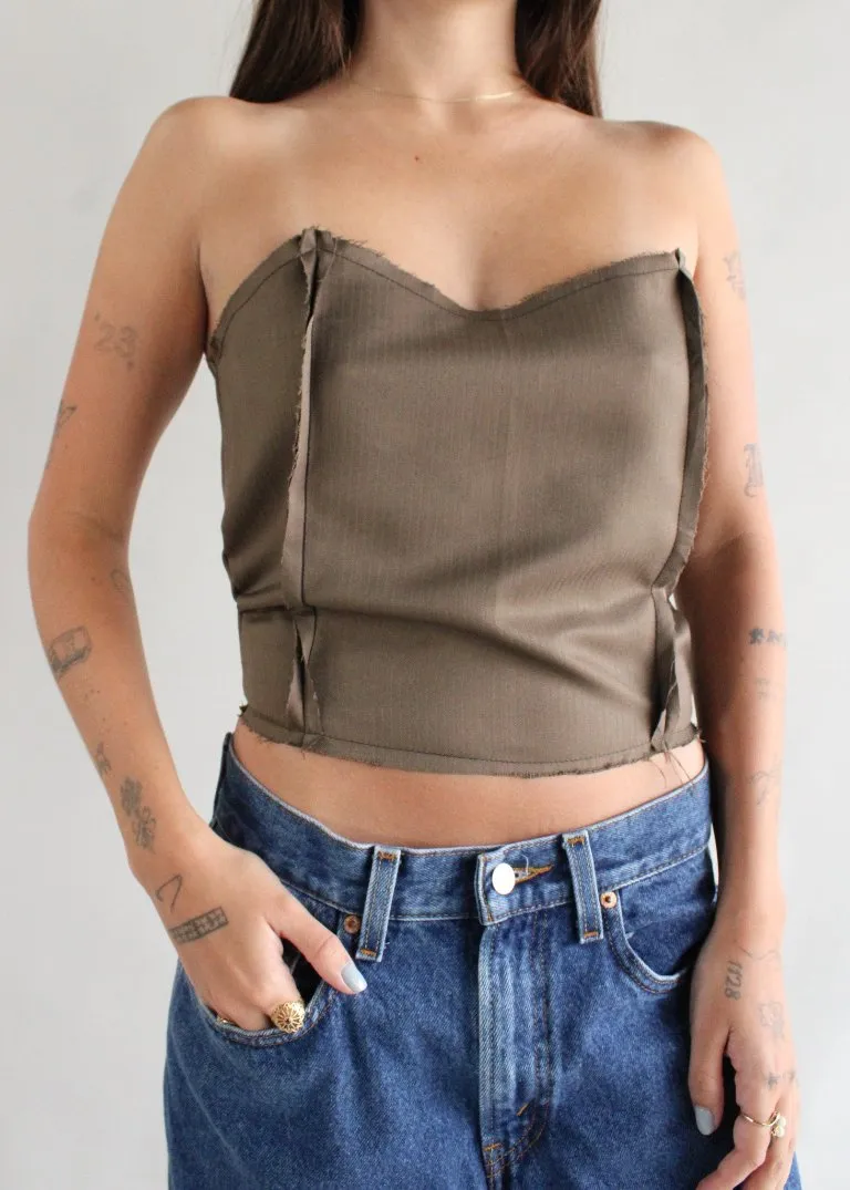 RCYCLD Pinstripe Bustier Top
