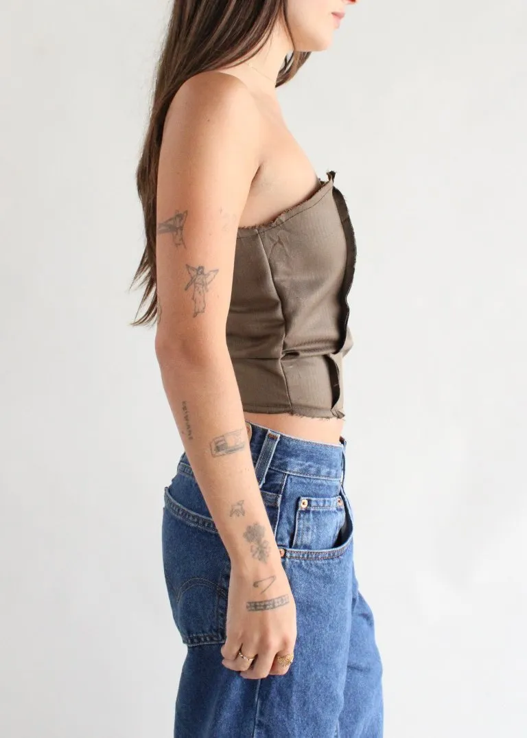 RCYCLD Pinstripe Bustier Top