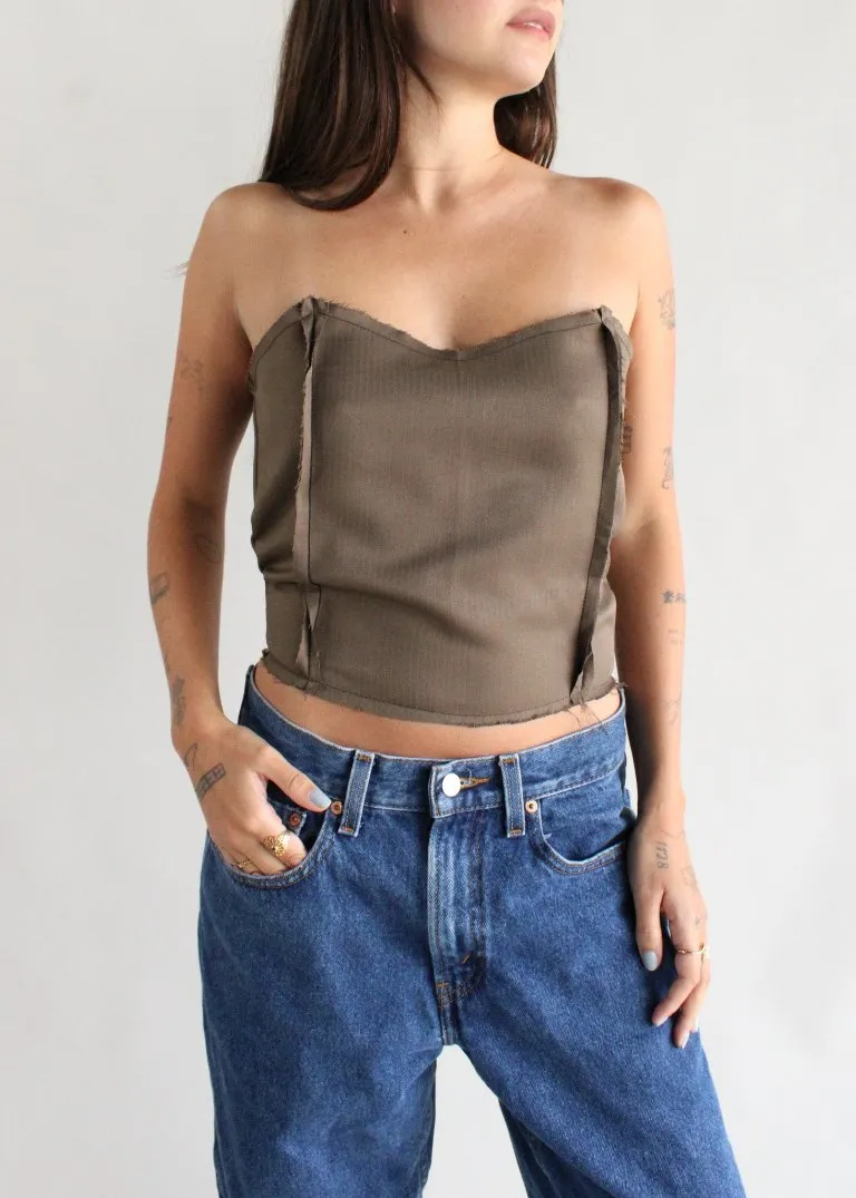 RCYCLD Pinstripe Bustier Top