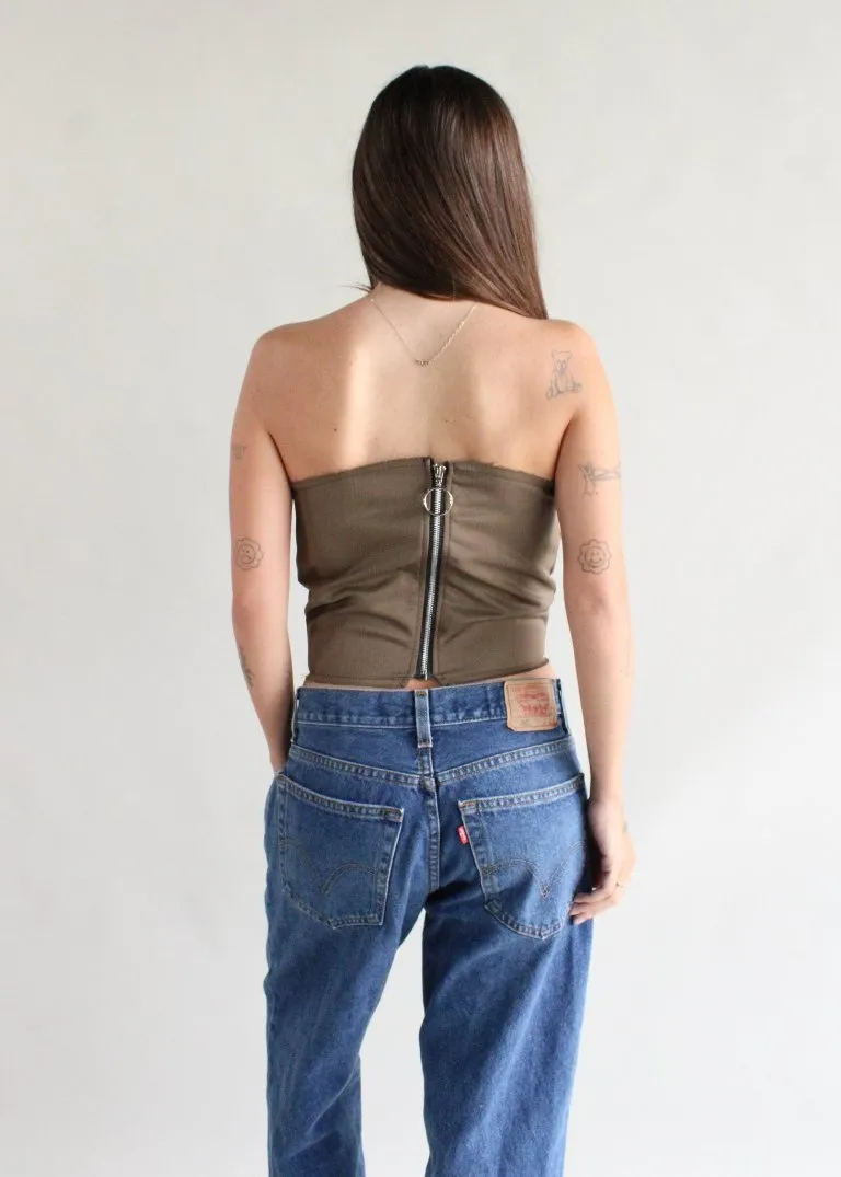 RCYCLD Pinstripe Bustier Top