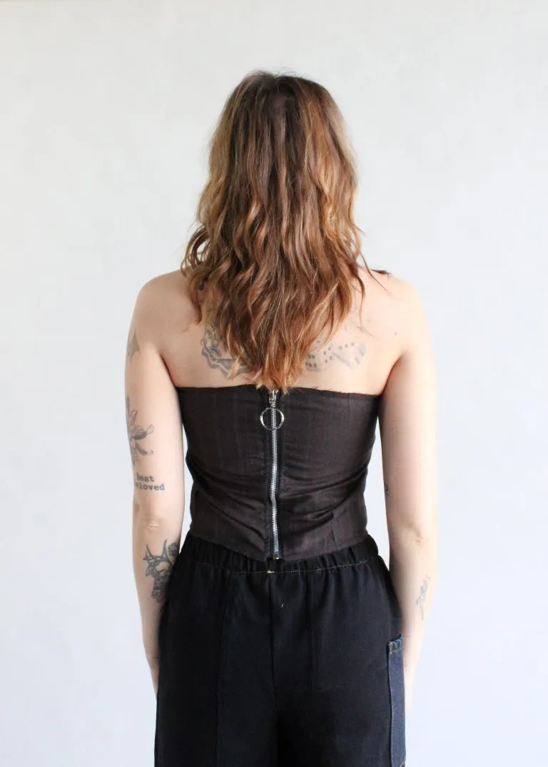 RCYCLD Pinstripe Bustier Top