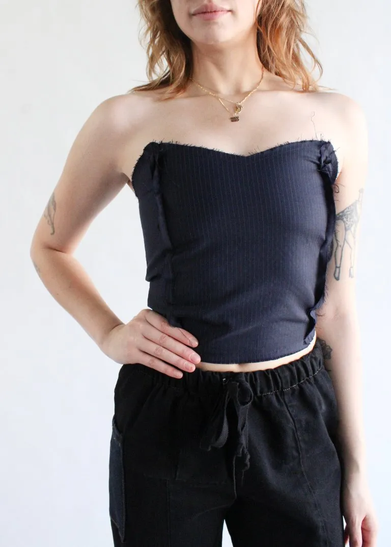 RCYCLD Pinstripe Bustier Top