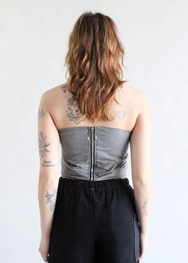 RCYCLD Pinstripe Bustier Top