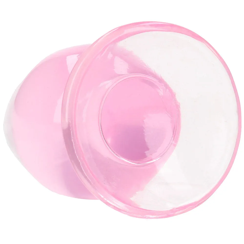 RealRock Crystal Clear Jelly 3.5 Inch Butt Plug in Pink