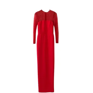 Red Crystal Embellished Gown