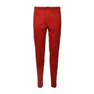 Red Jersey Track Pants With Side Band