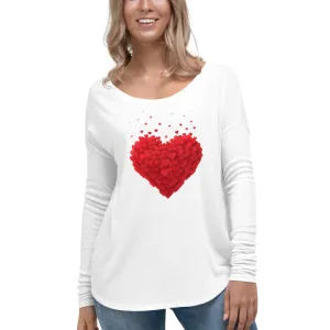 Red Petal Heart - Ladies' Long Sleeve Tee