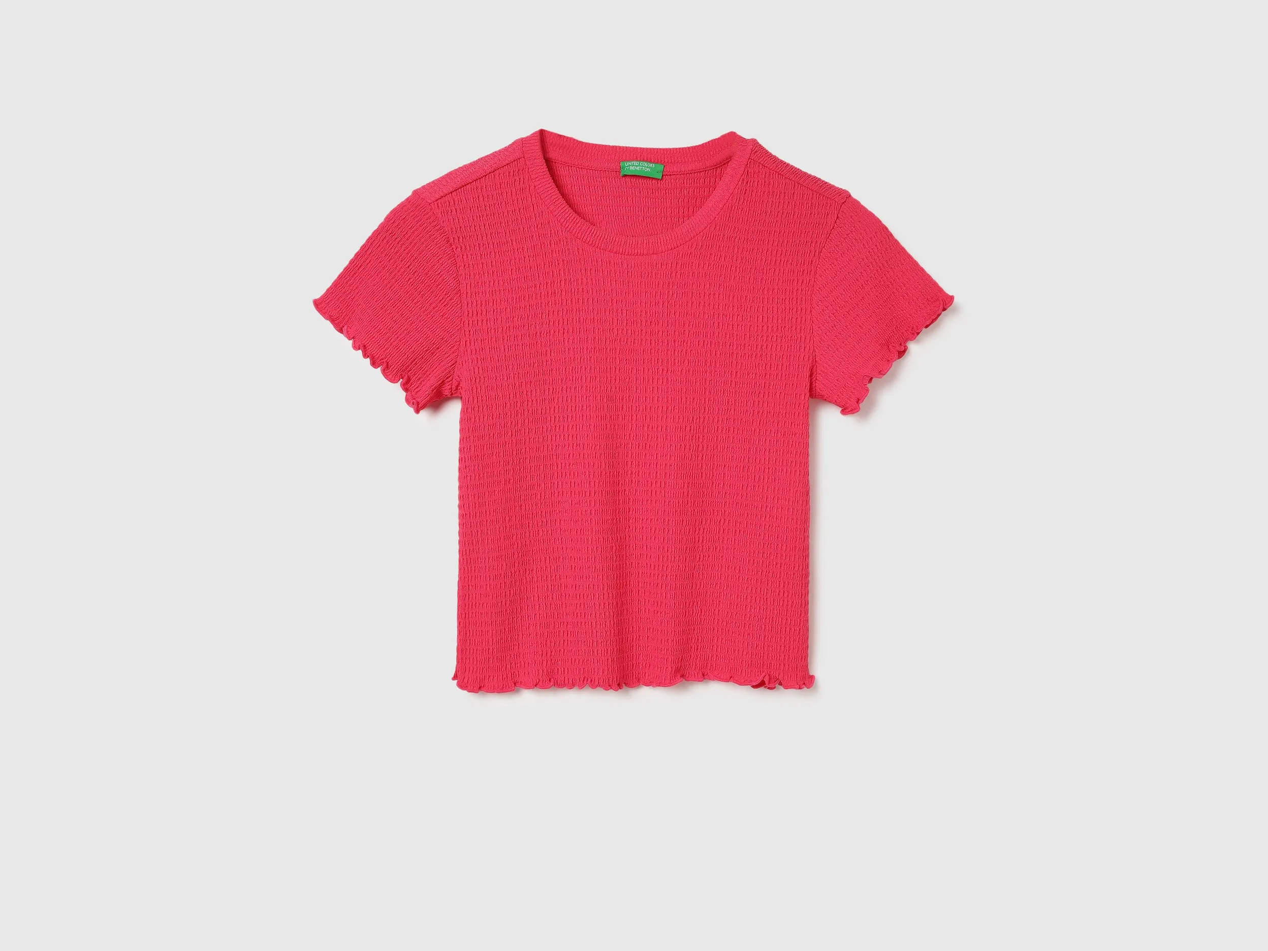 Regular Fit Round Neck Textured Tops