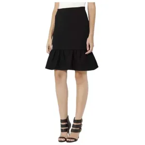 Reiss Black Giselle Peplum Hem Ruffle Pencil Skirt Womens Size 6