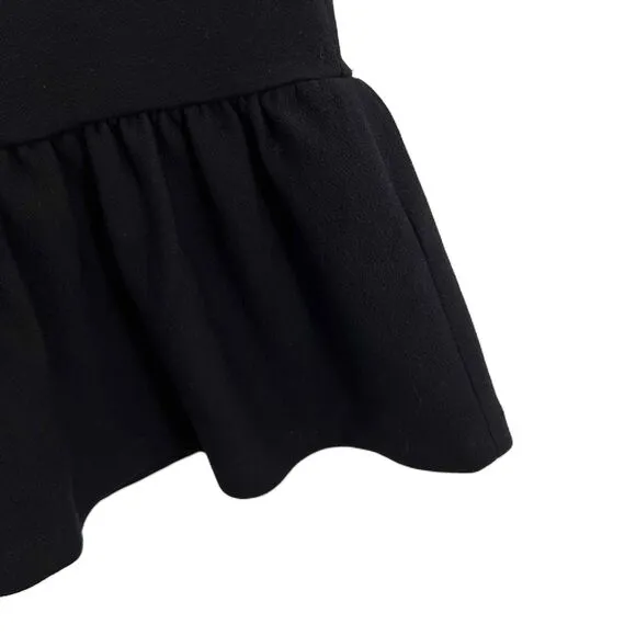 Reiss Black Giselle Peplum Hem Ruffle Pencil Skirt Womens Size 6