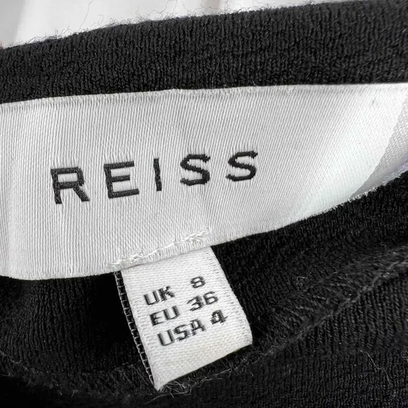 Reiss Black Giselle Peplum Hem Ruffle Pencil Skirt Womens Size 6