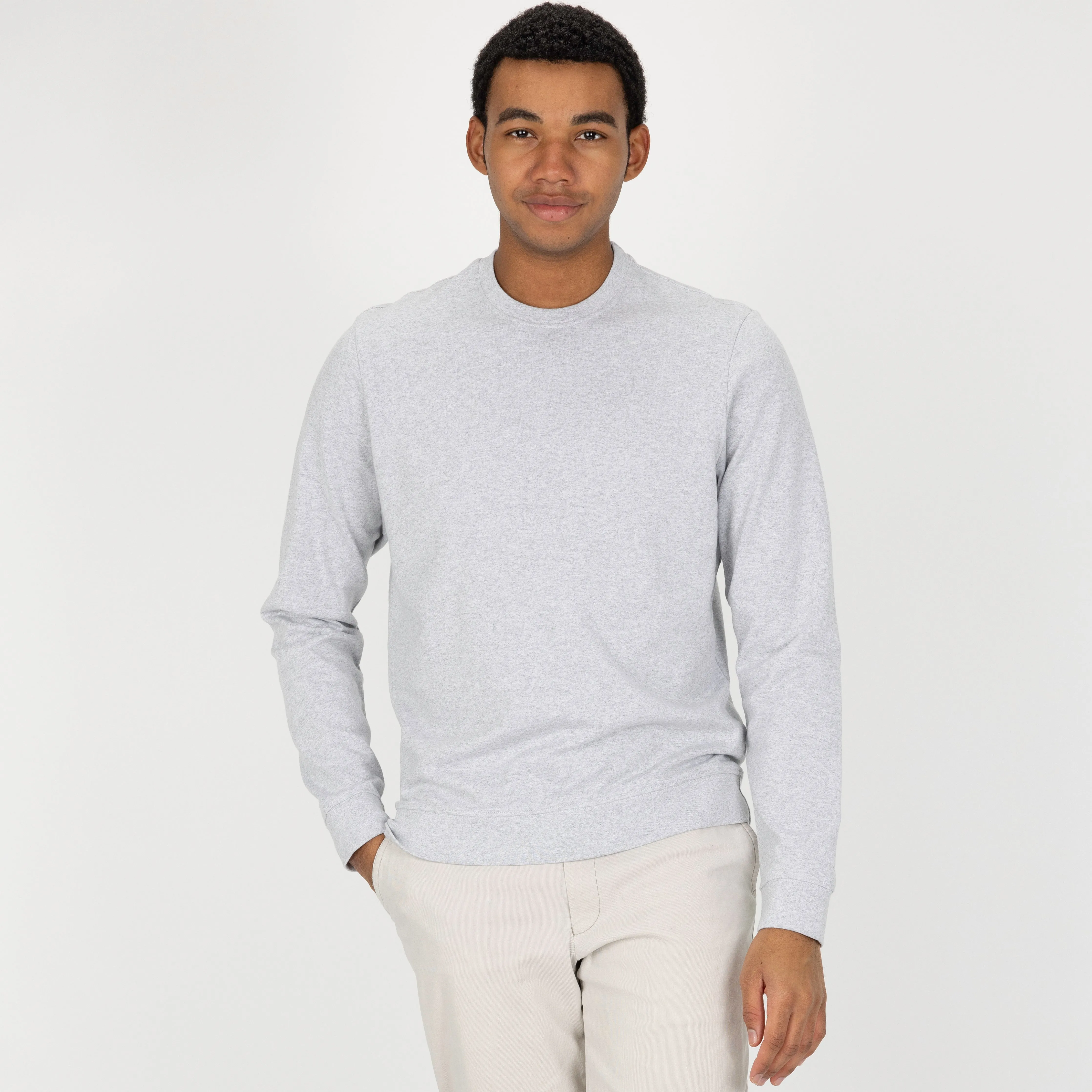 Retro Classic Crew Sweatshirt - White Heather