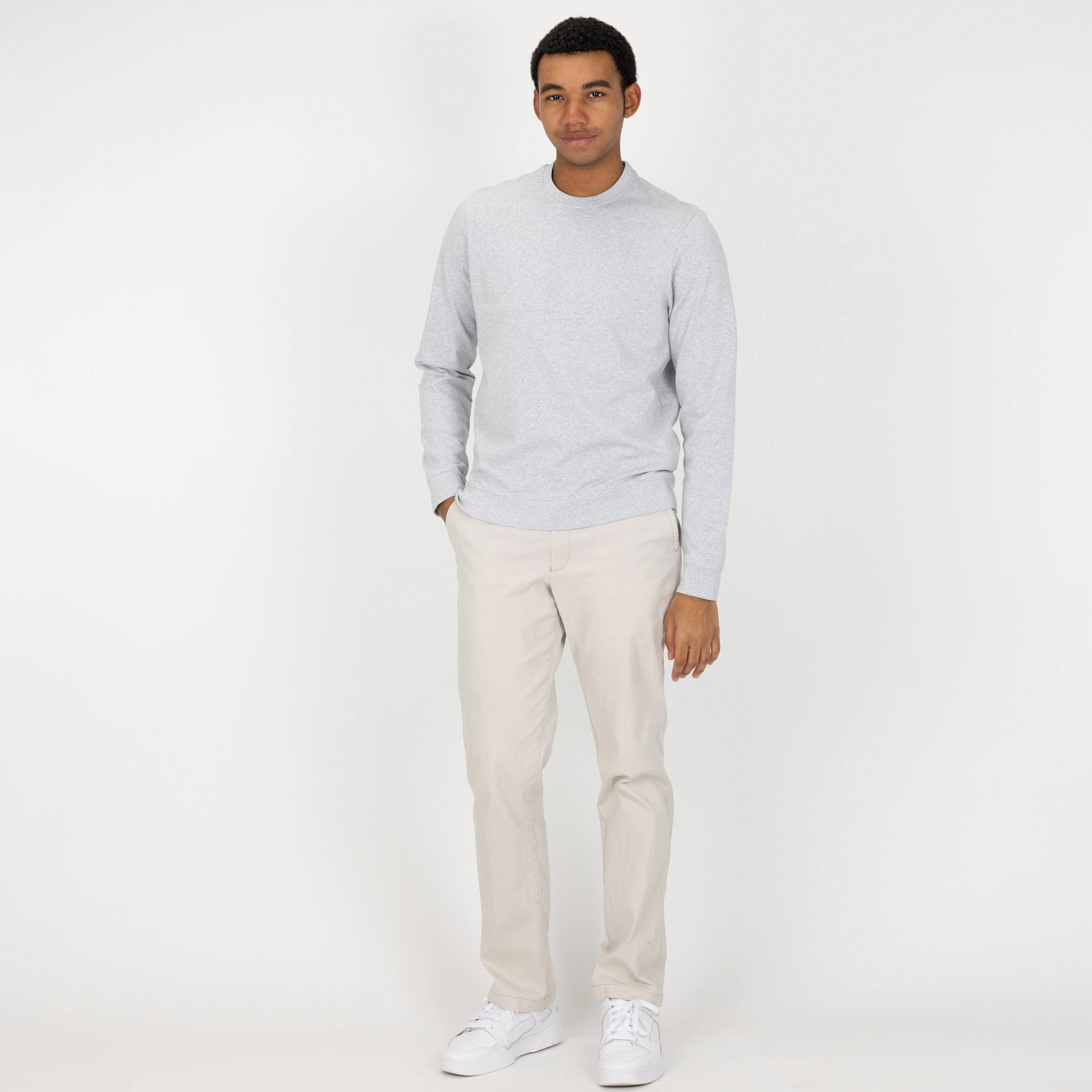 Retro Classic Crew Sweatshirt - White Heather