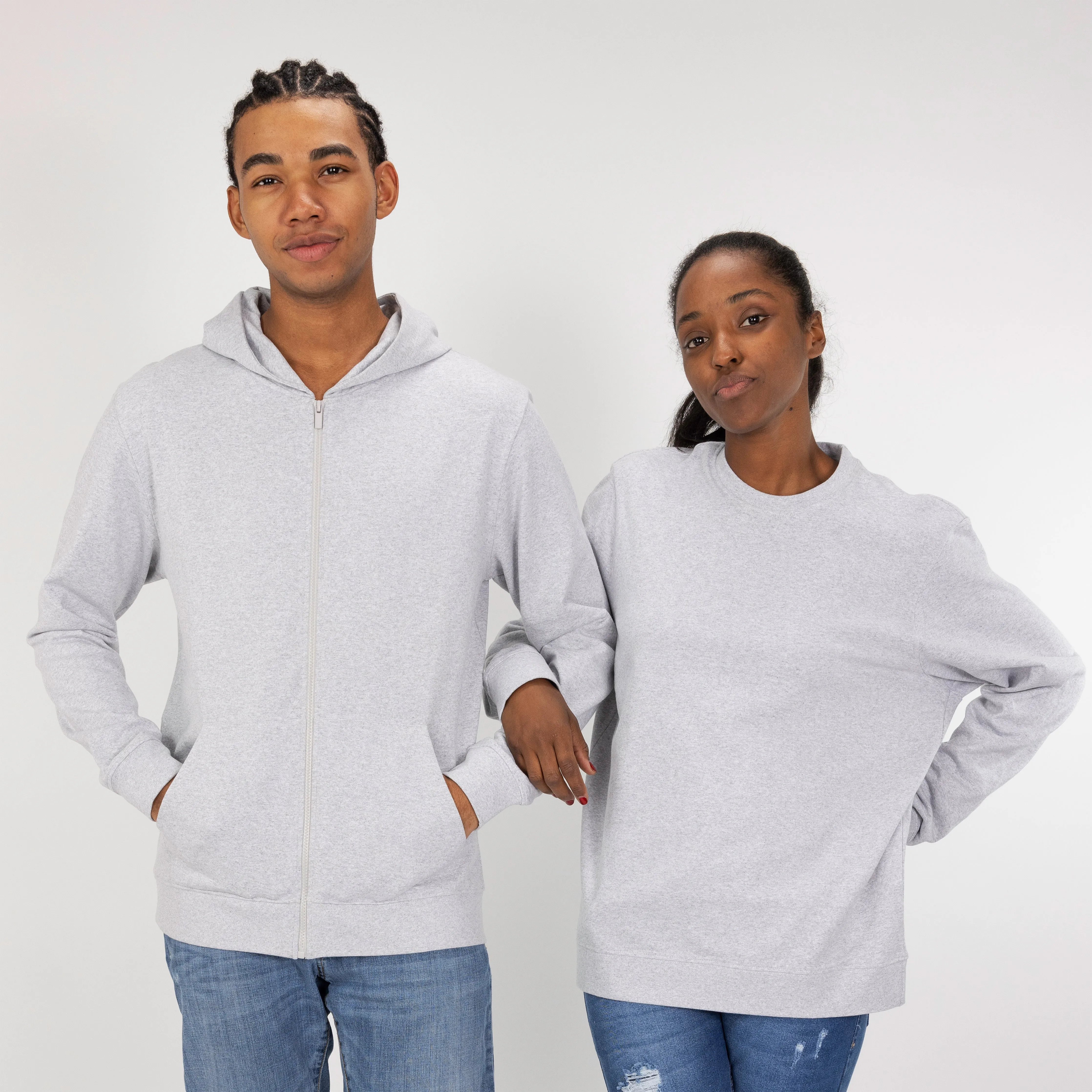Retro Classic Crew Sweatshirt - White Heather