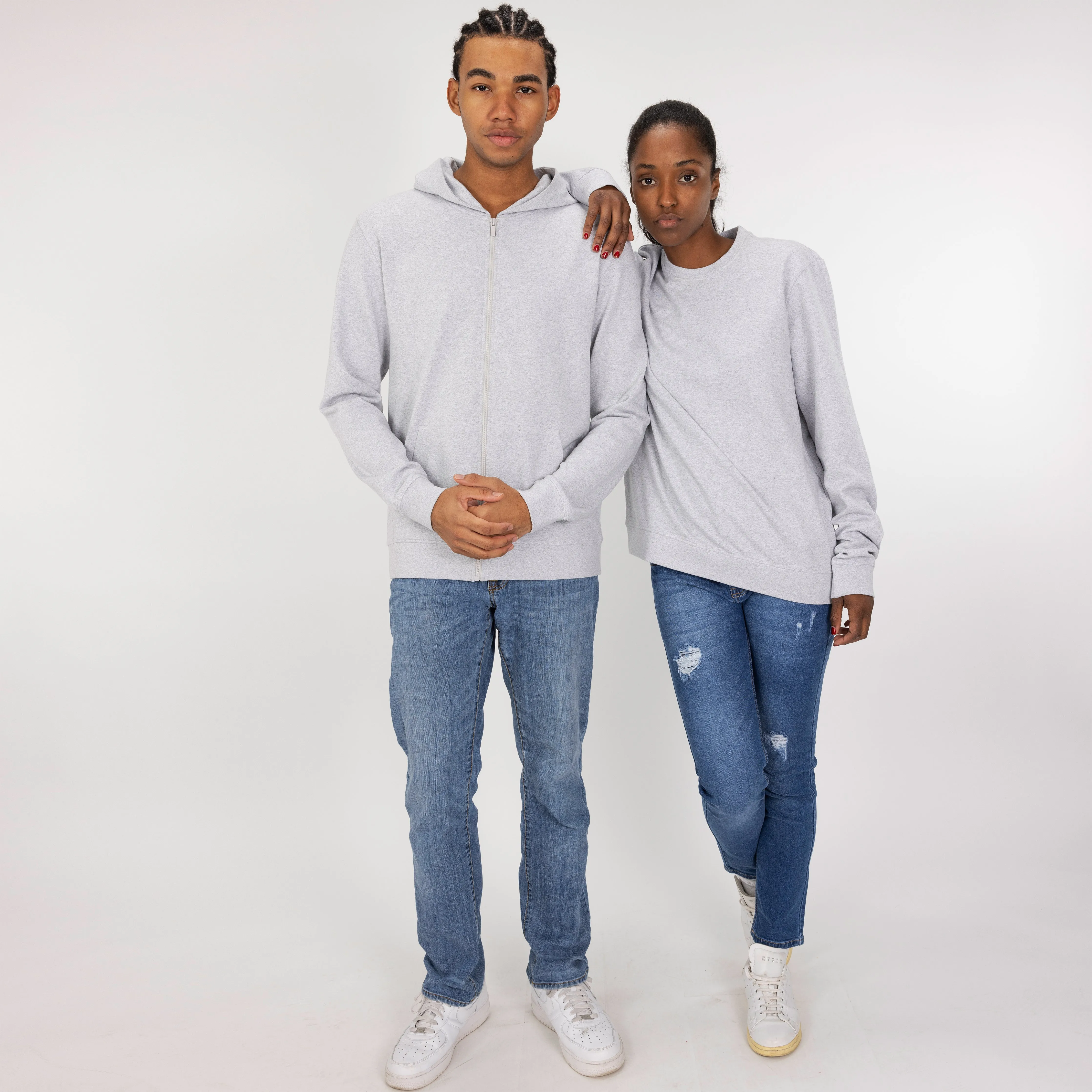 Retro Classic Crew Sweatshirt - White Heather