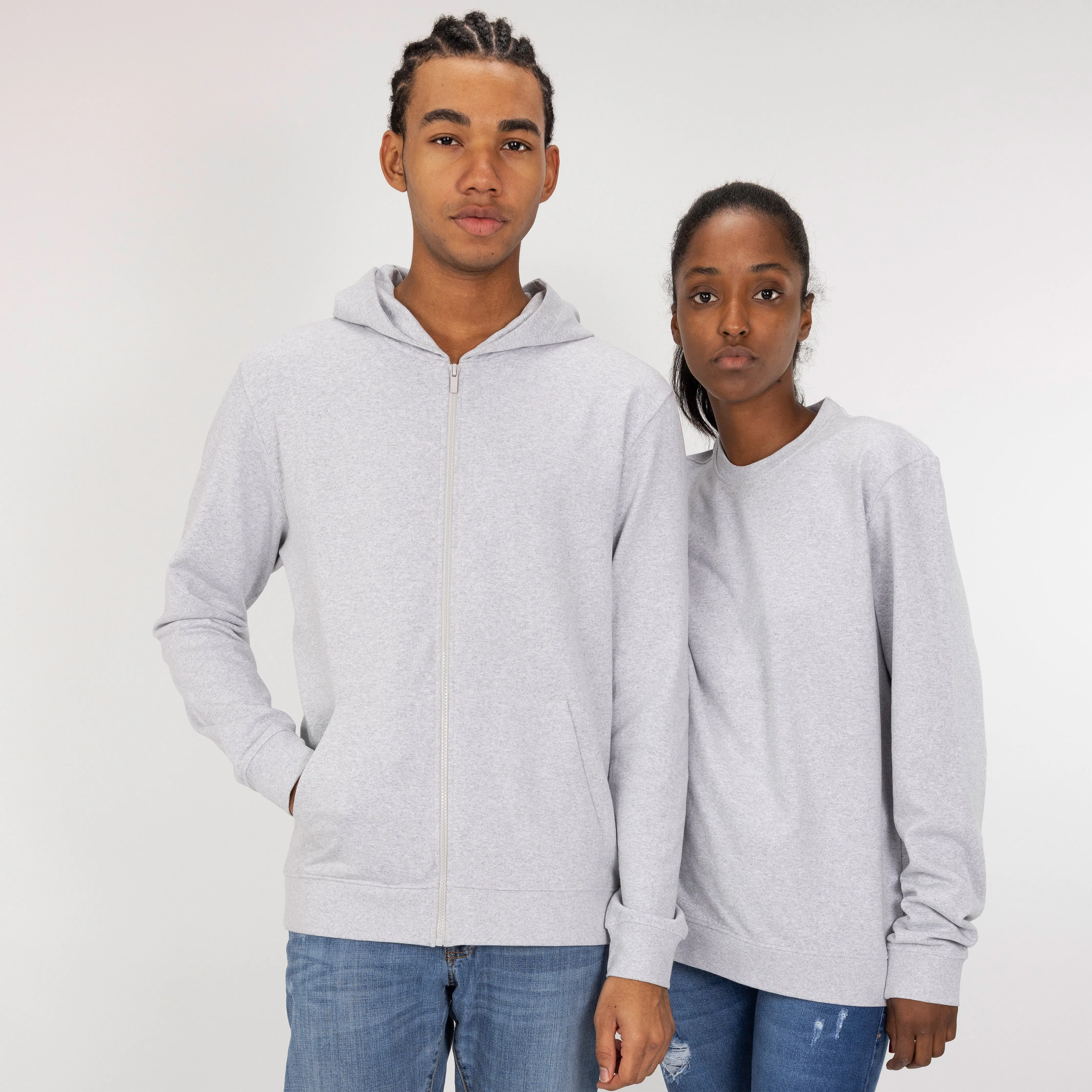 Retro Classic Crew Sweatshirt - White Heather
