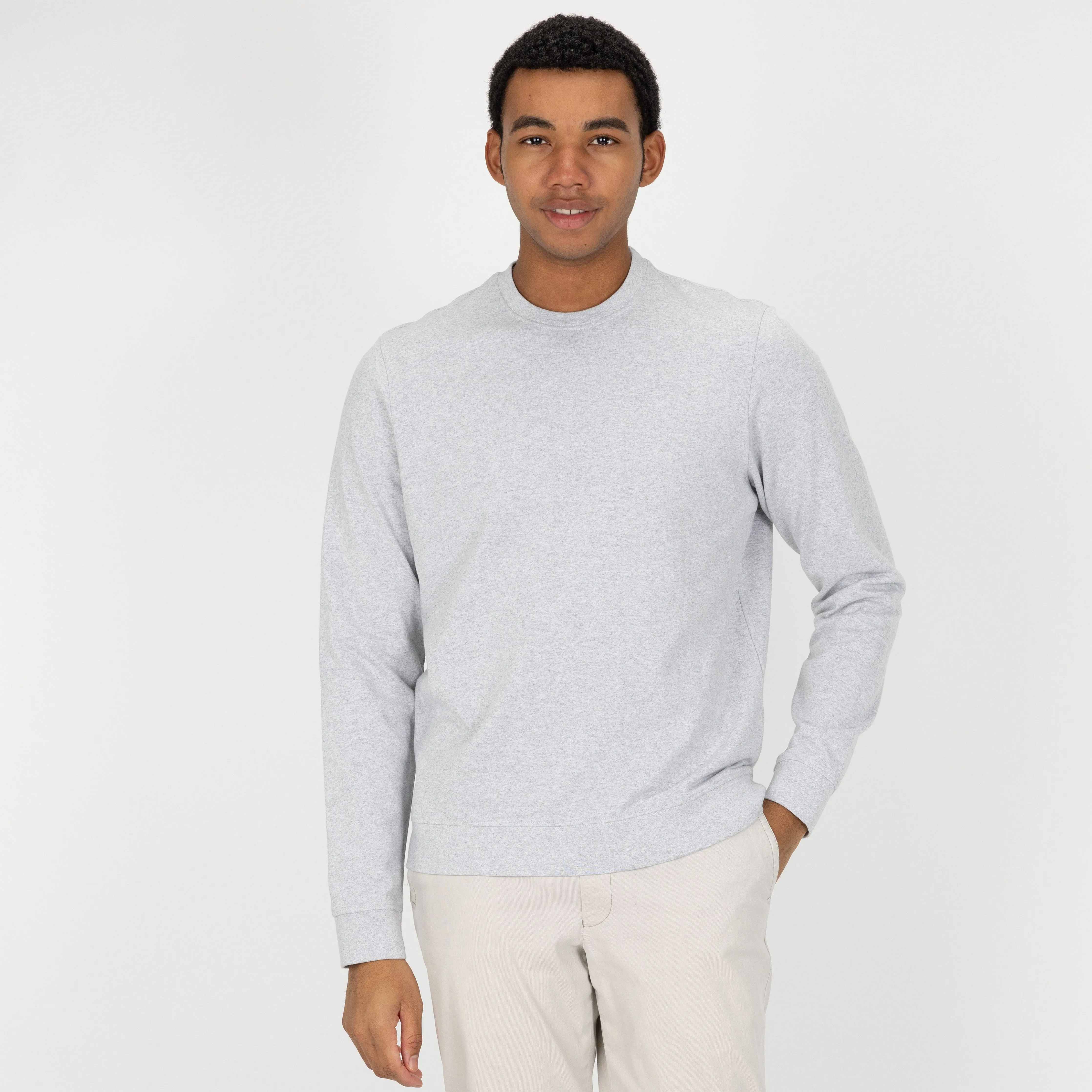 Retro Classic Crew Sweatshirt - White Heather