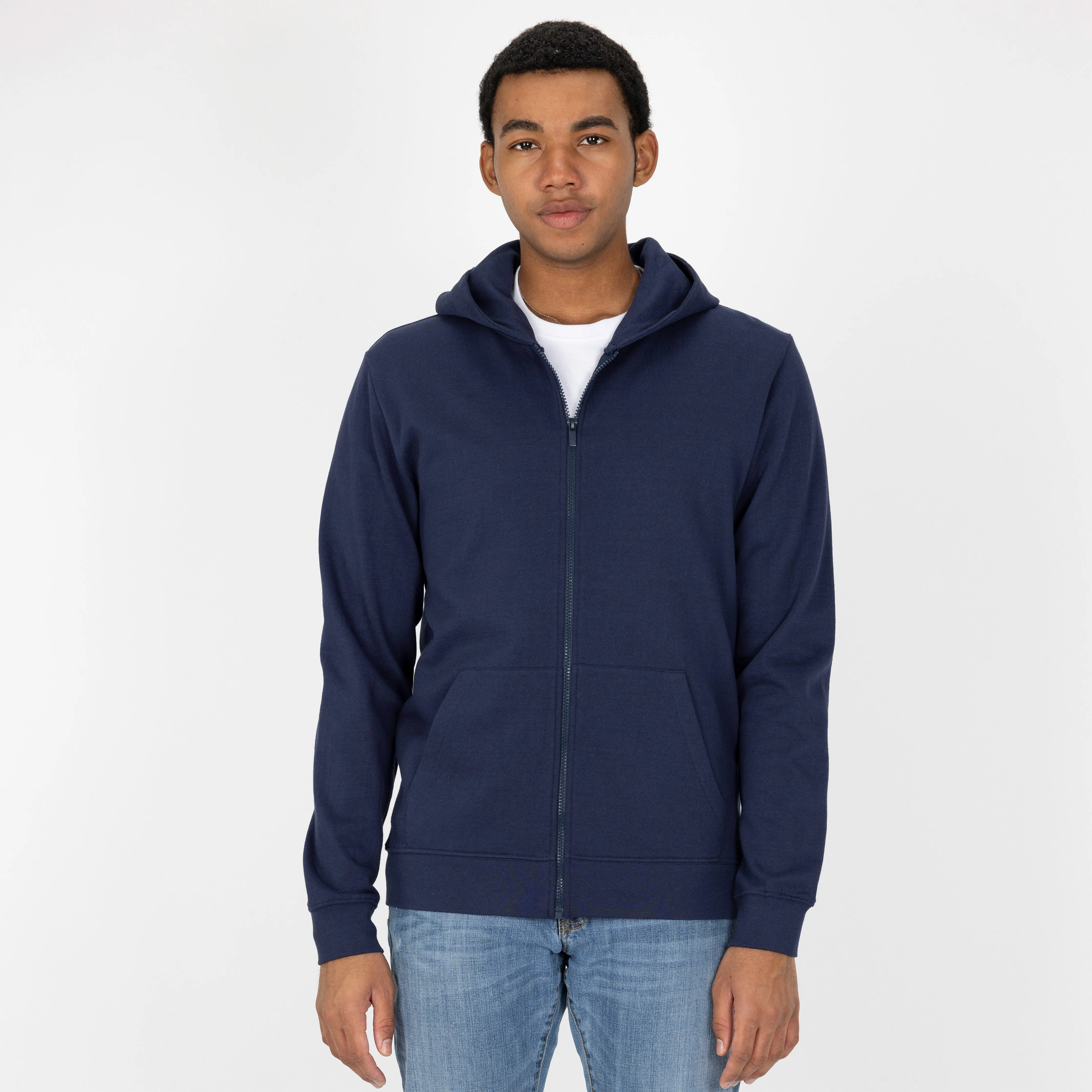 Retro Classic Zip Hoodie - Navy