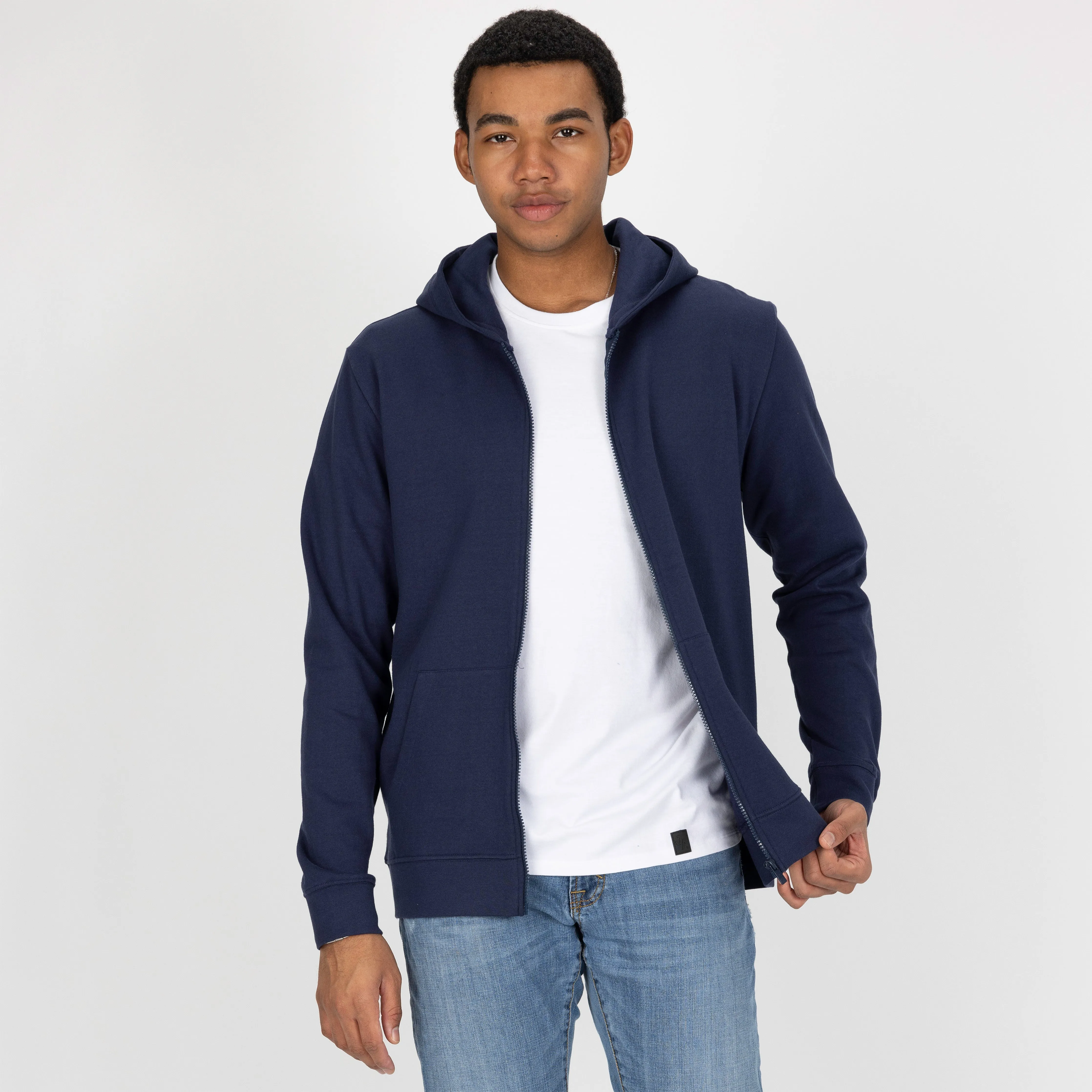 Retro Classic Zip Hoodie - Navy