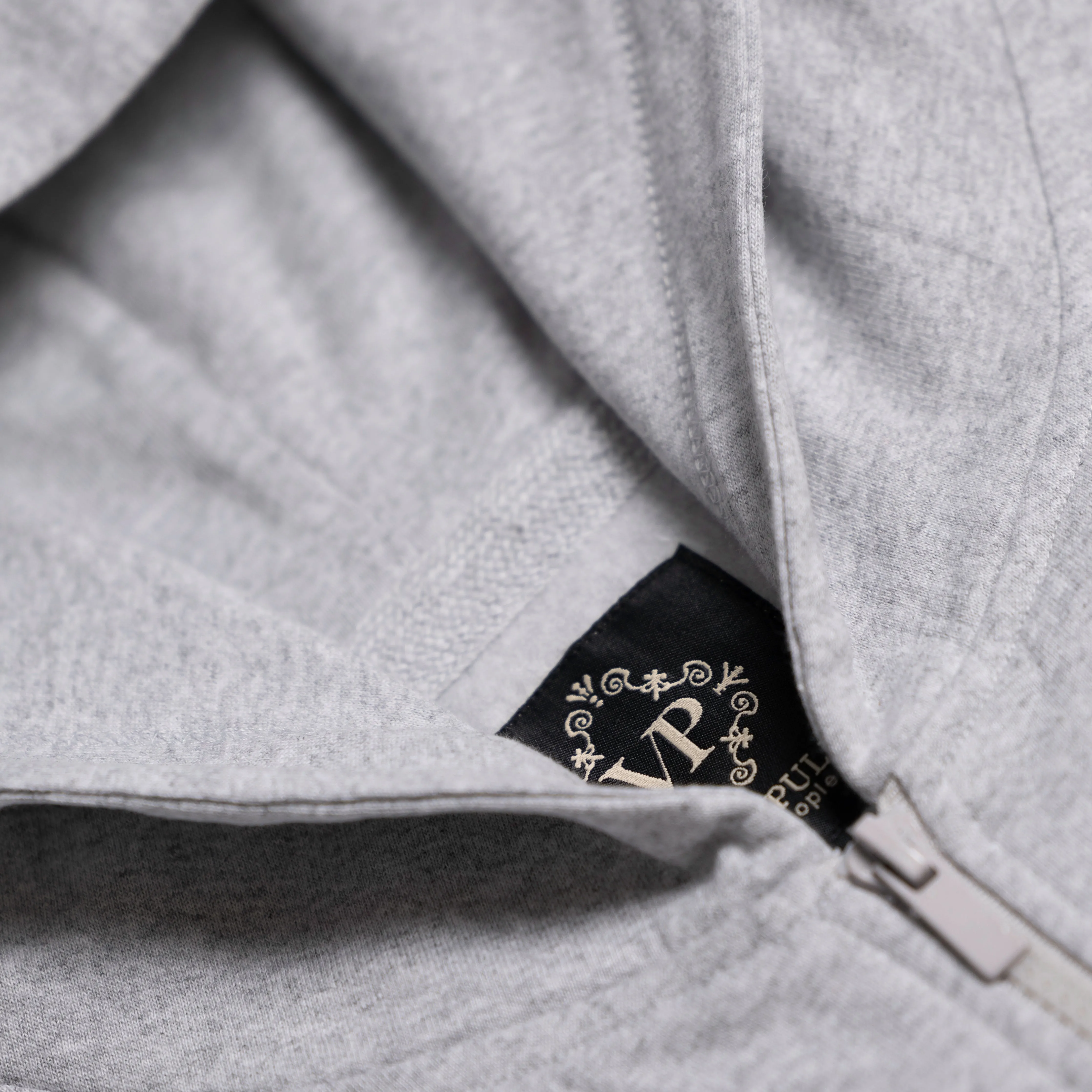 Retro Classic Zip Hoodie - White Heather