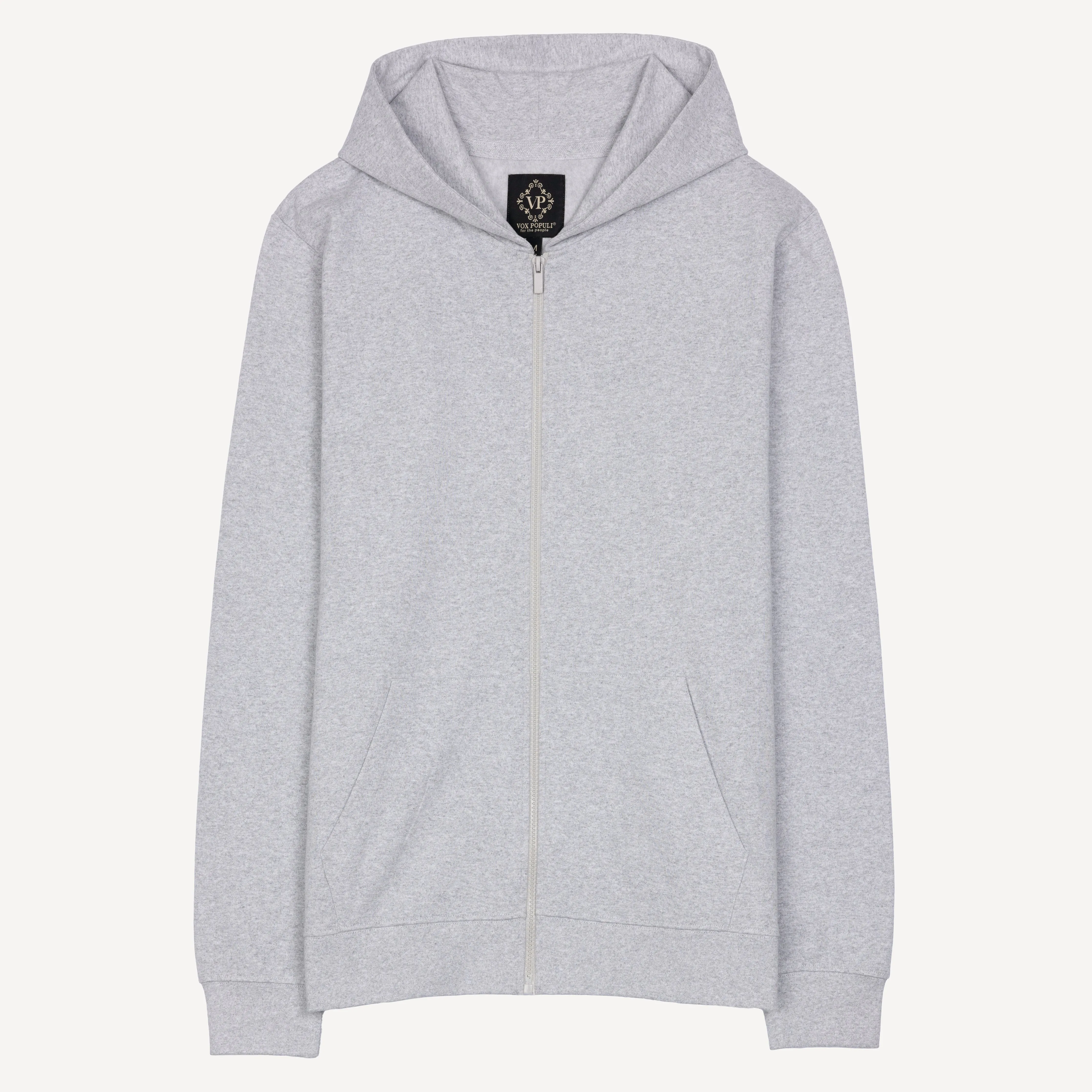 Retro Classic Zip Hoodie - White Heather