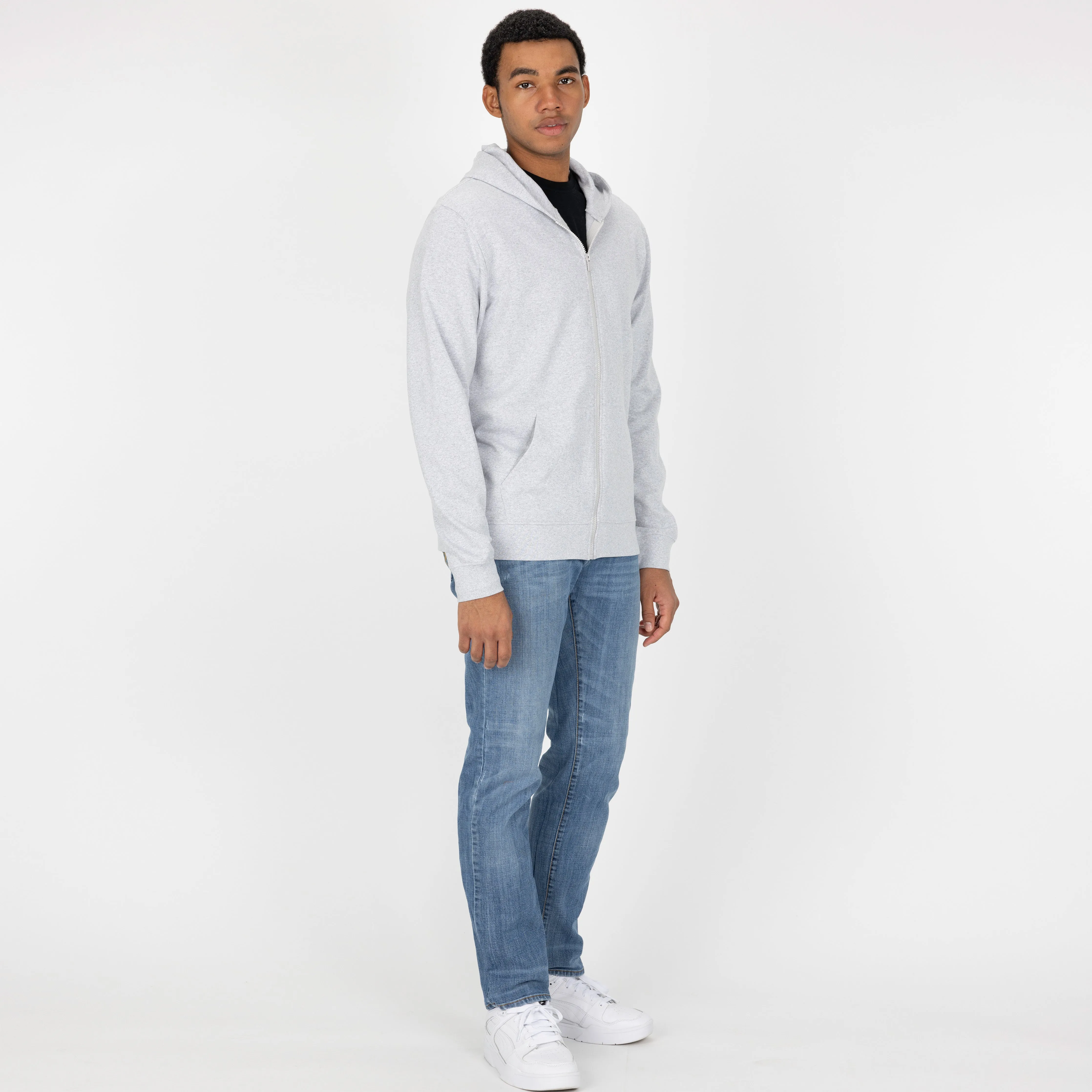 Retro Classic Zip Hoodie - White Heather