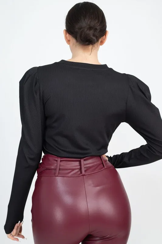 Rework the Room Puff Sleeve Top - Black