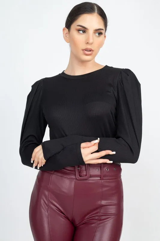 Rework the Room Puff Sleeve Top - Black