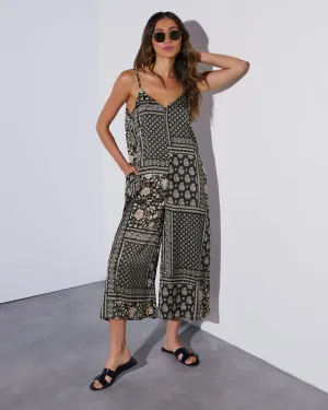 Rhapsody Printed Pocketed Boho Jumpsuit