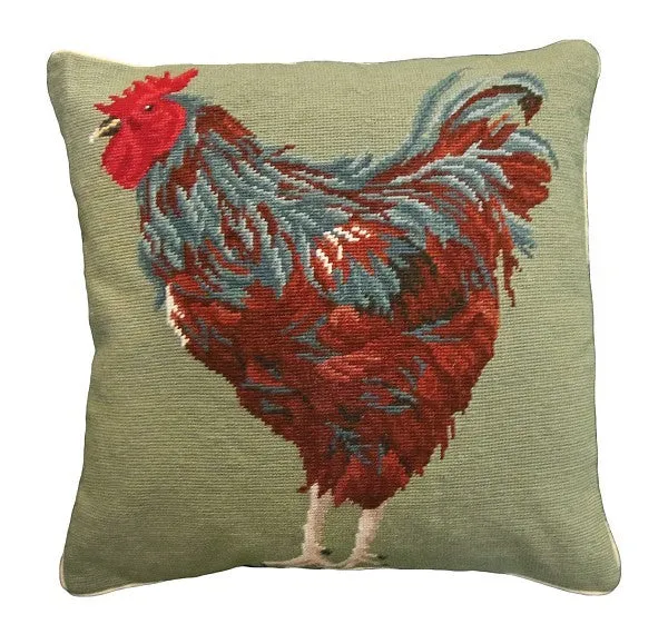 Rhode Island Red 18x18 Needlepoint Pillow