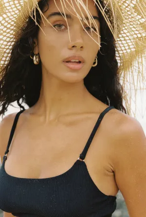Ribbed Bralette Top - Black