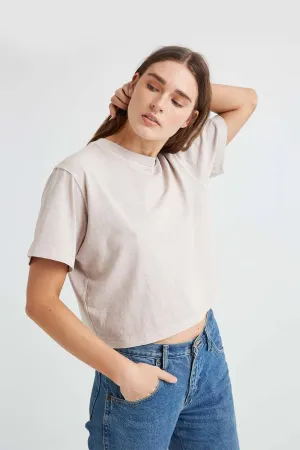 Richer Poorer Crop Tee (Mushroom)
