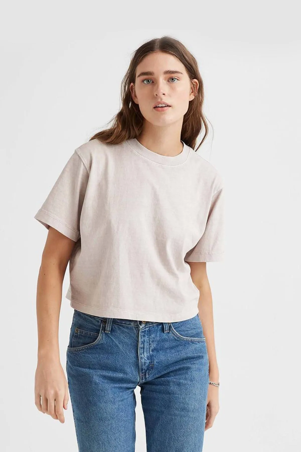 Richer Poorer Crop Tee (Mushroom)