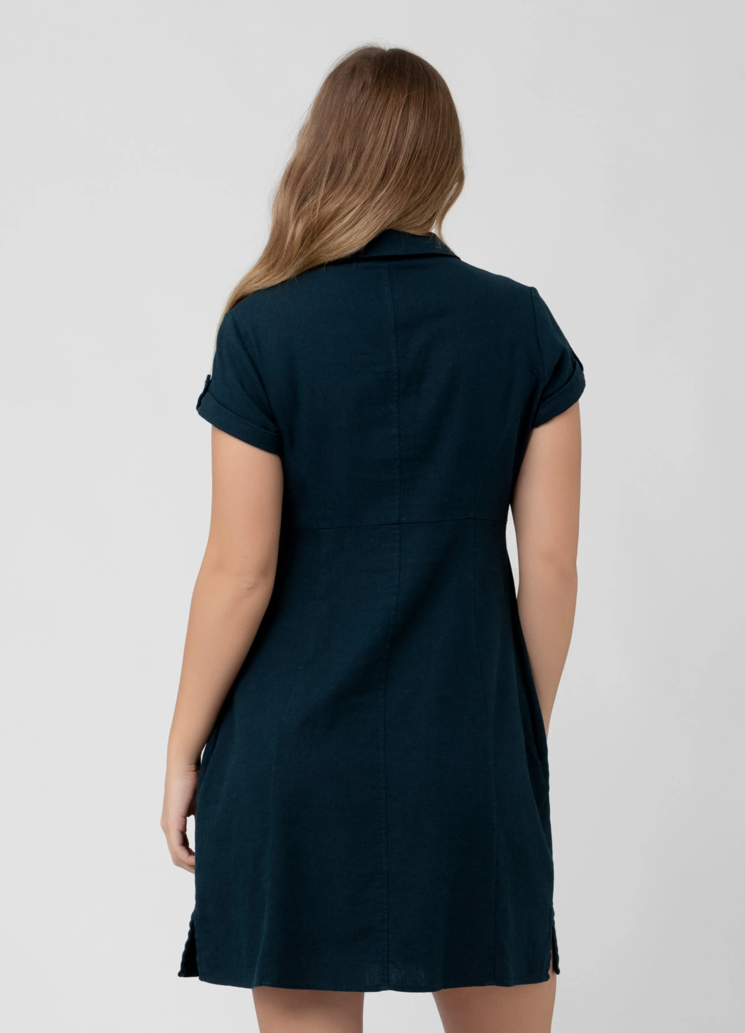 Ripe Maternity Colette Tie Up Linen Maternity Dress