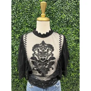 Rita Black Lace Top