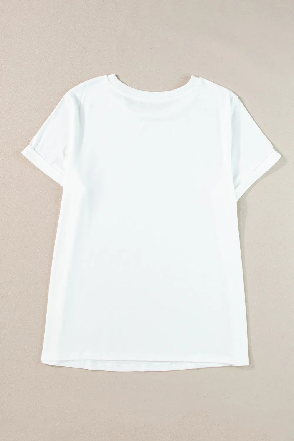 Rolled Sleeve Plus Size T-shirt
