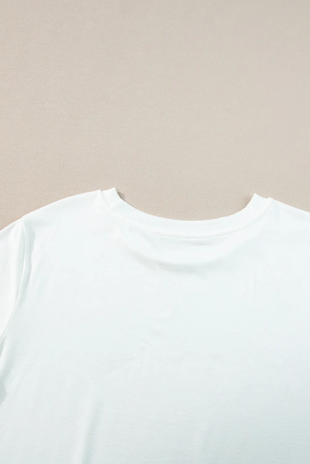 Rolled Sleeve Plus Size T-shirt