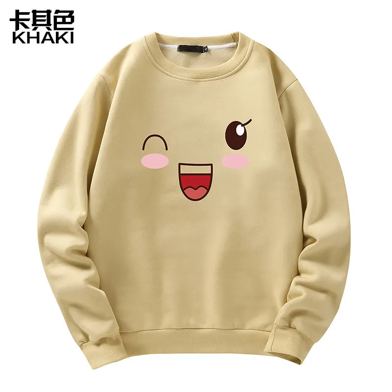 Round Neck Sweater Long Sleeved Sweatshirt