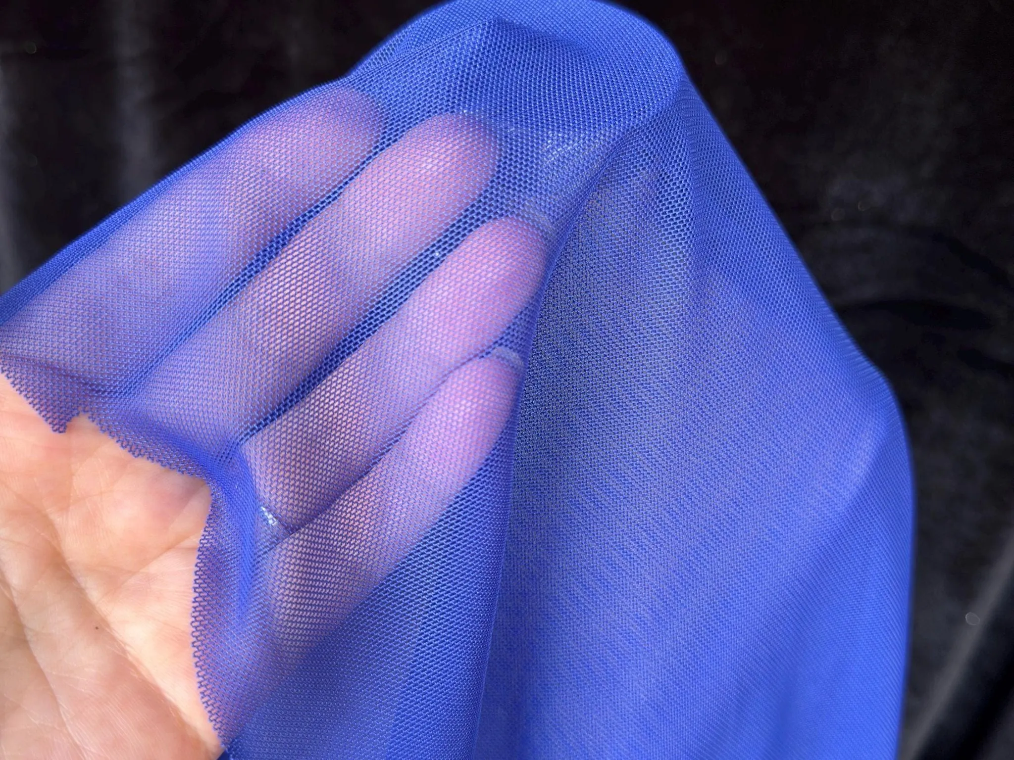 Royal Blue 4-Way Stretch Power Mesh Fabric by Yard, Luxury Sheer Soft for Bridal, Yoga Wear, Dresses, Lingerie, Activewear Event Decoration