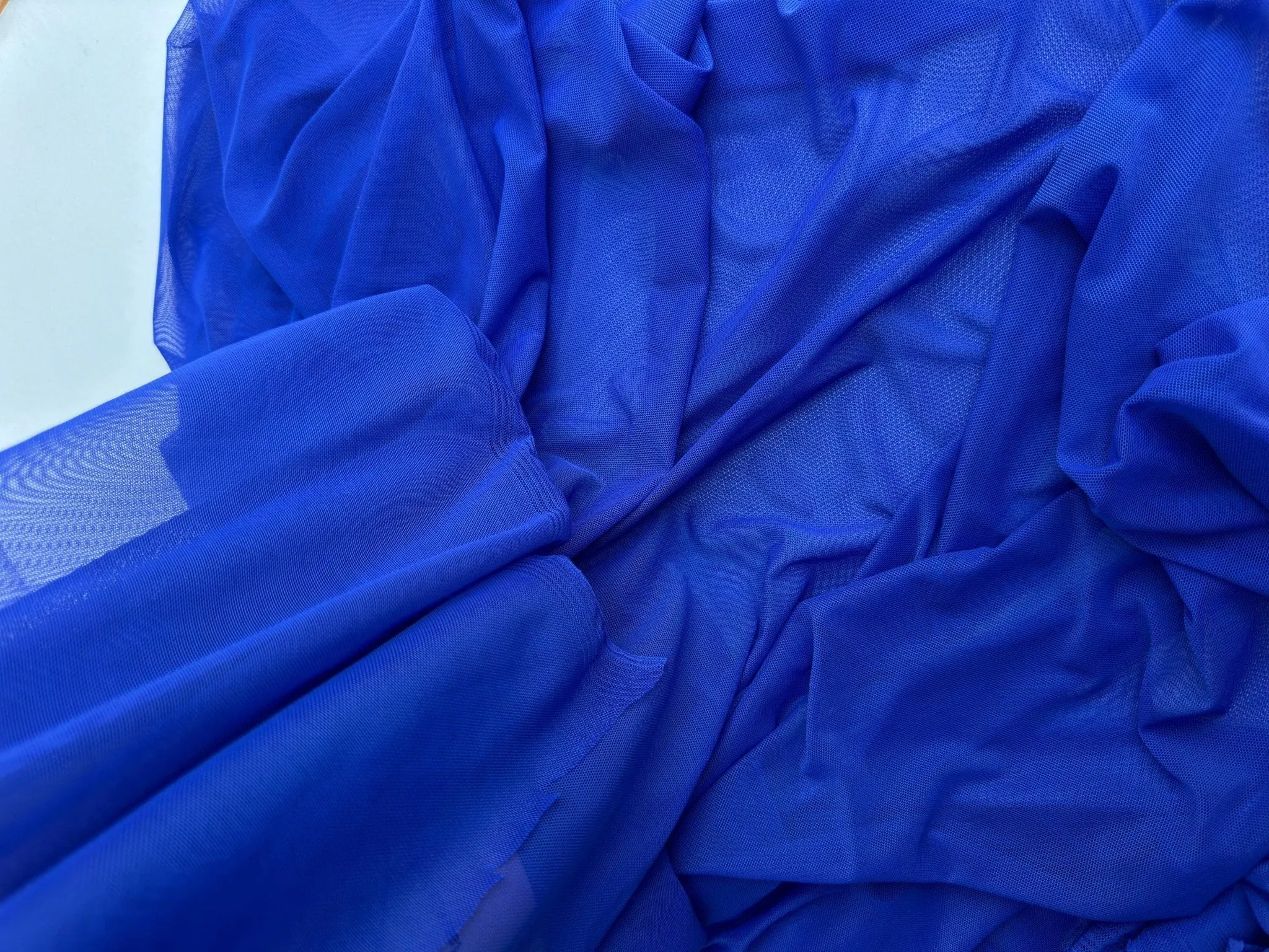 Royal Blue 4-Way Stretch Power Mesh Fabric by Yard, Luxury Sheer Soft for Bridal, Yoga Wear, Dresses, Lingerie, Activewear Event Decoration