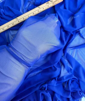 Royal Blue 4-Way Stretch Power Mesh Fabric by Yard, Luxury Sheer Soft for Bridal, Yoga Wear, Dresses, Lingerie, Activewear Event Decoration
